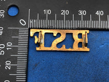 Load image into Gallery viewer, Original WW2 British Army Royal Scots Fusiliers (R.S.F.) Brass Shoulder Title
