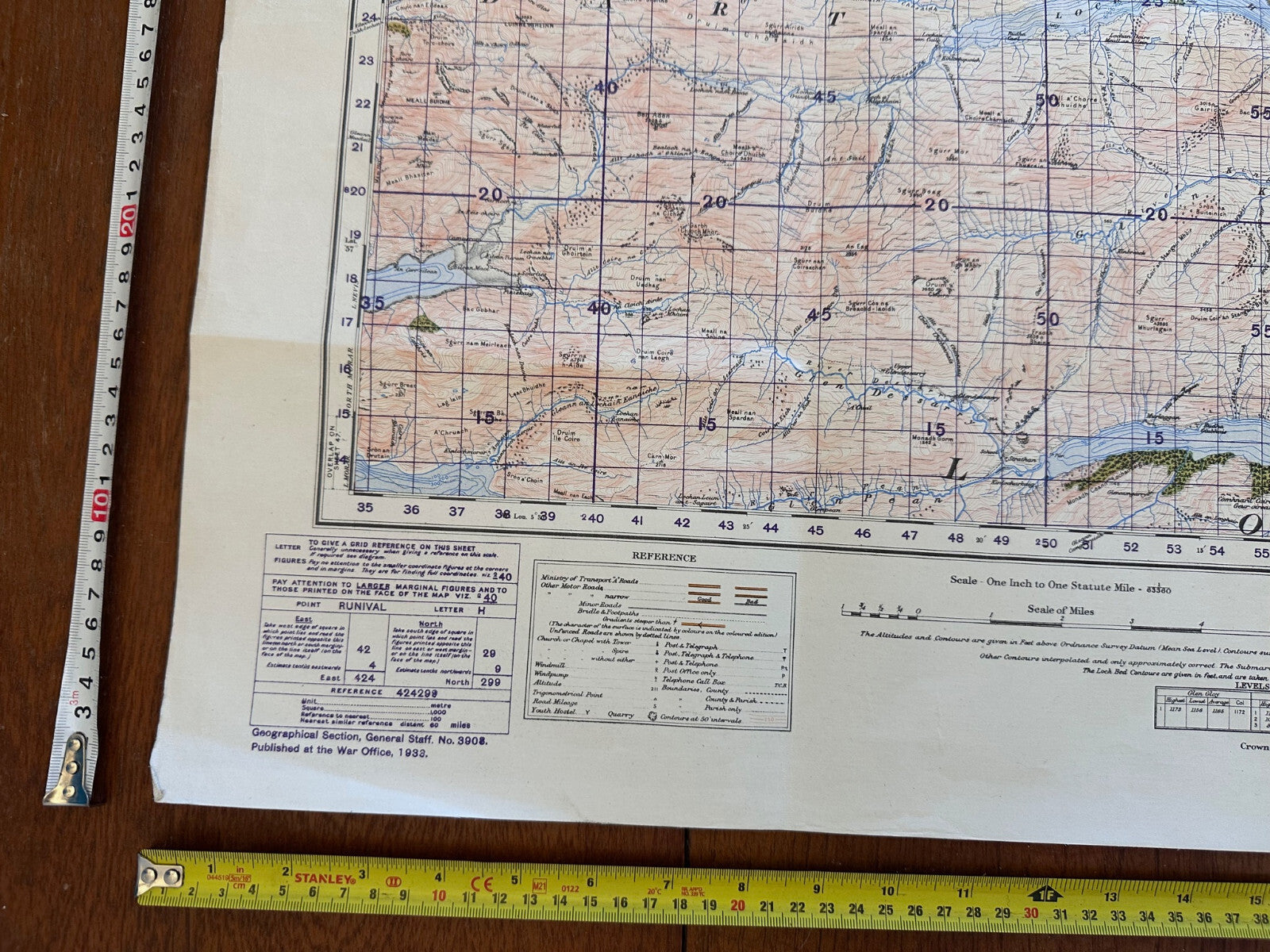 Original WW2 British Army GSGS Map of Scotland - Glen Shiel & Glen Garry - The Militaria Shop