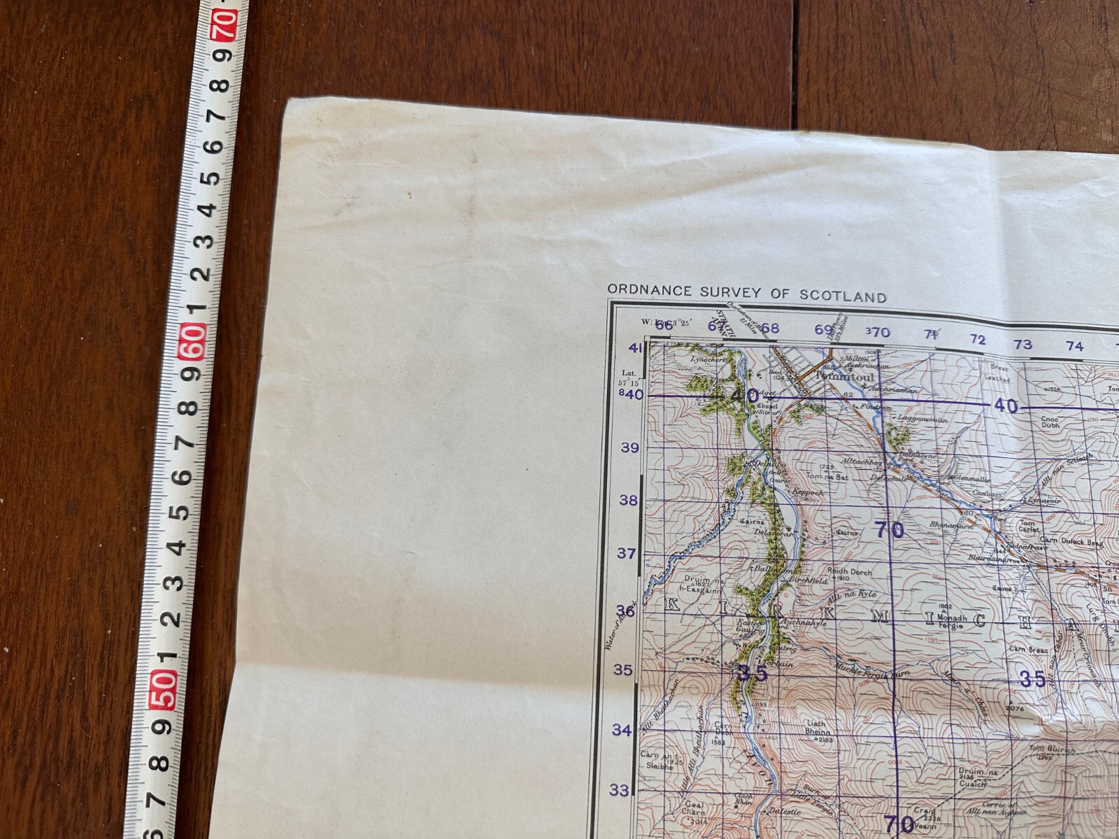 Original WW2 British Army OS Map of Scotland - Ballater & Strathdon - The Militaria Shop