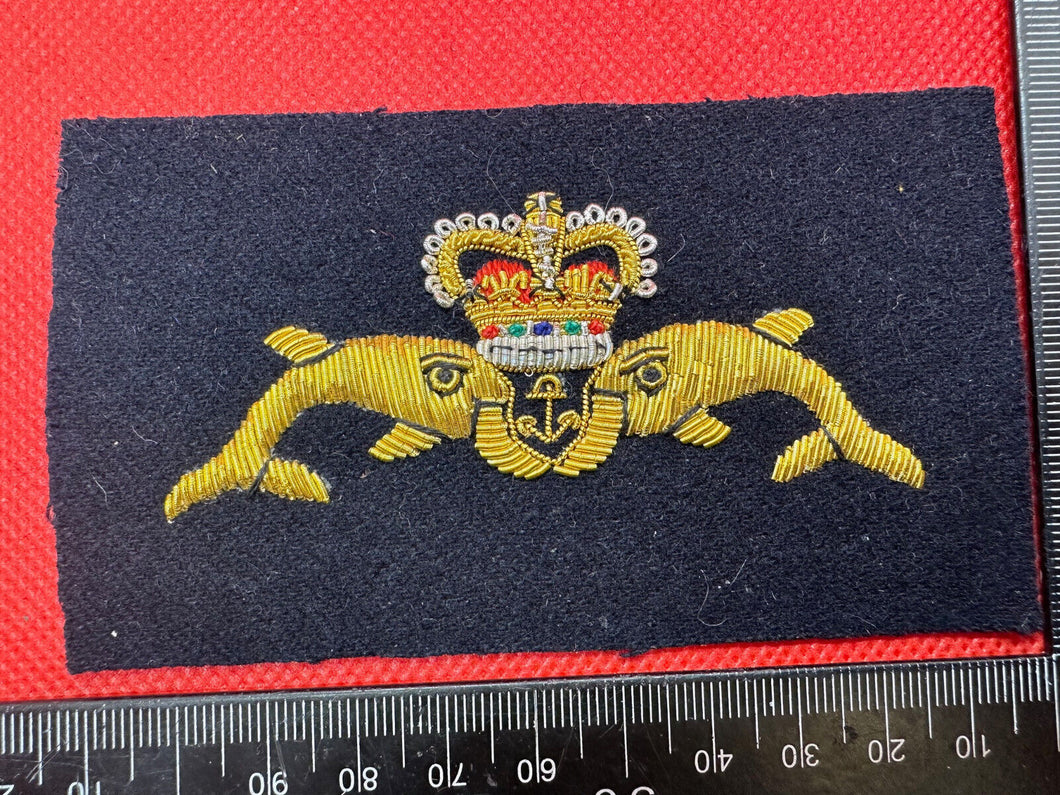 British Royal Navy Bullion Embroidered Blazer Badge - Submariners