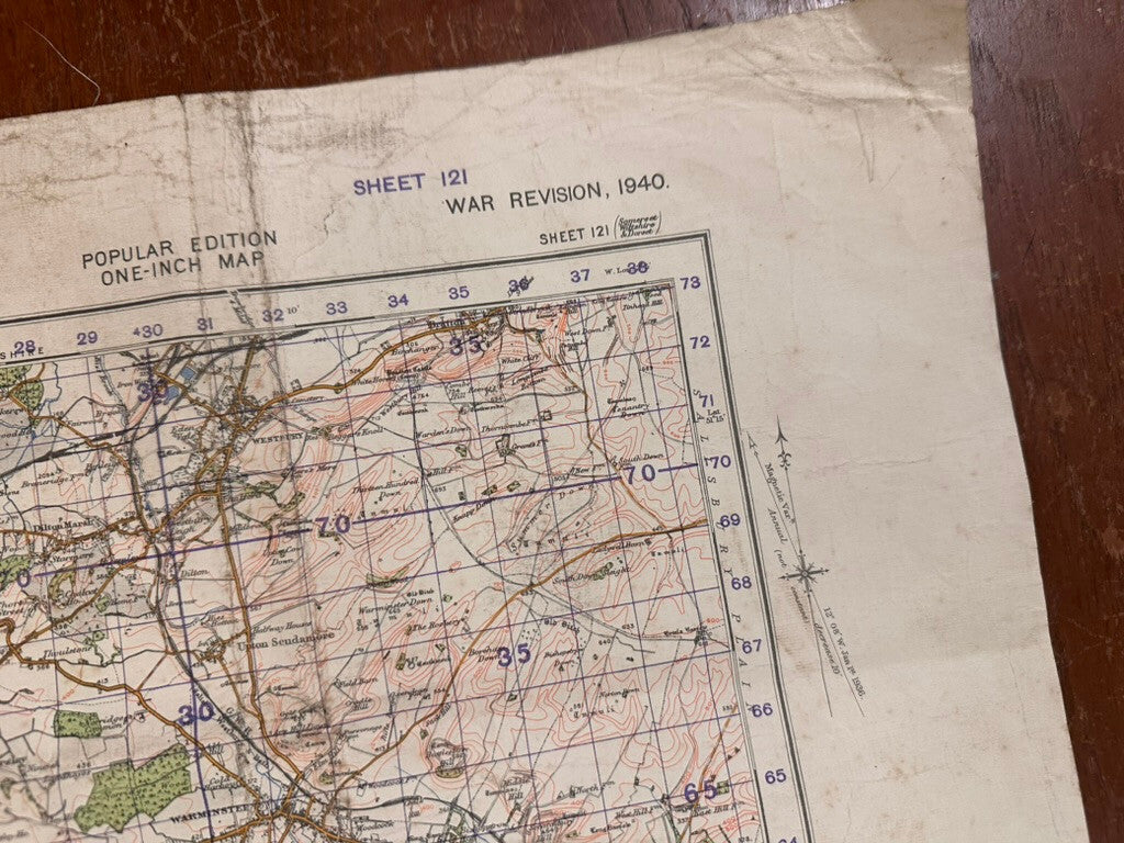 Original WW2 British Army GSGS OS Map of Great Britain - Wells & Frome - The Militaria Shop