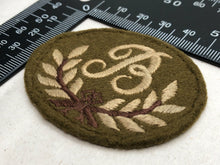 Load image into Gallery viewer, Original British Army B Class Trade Cloth Badge
