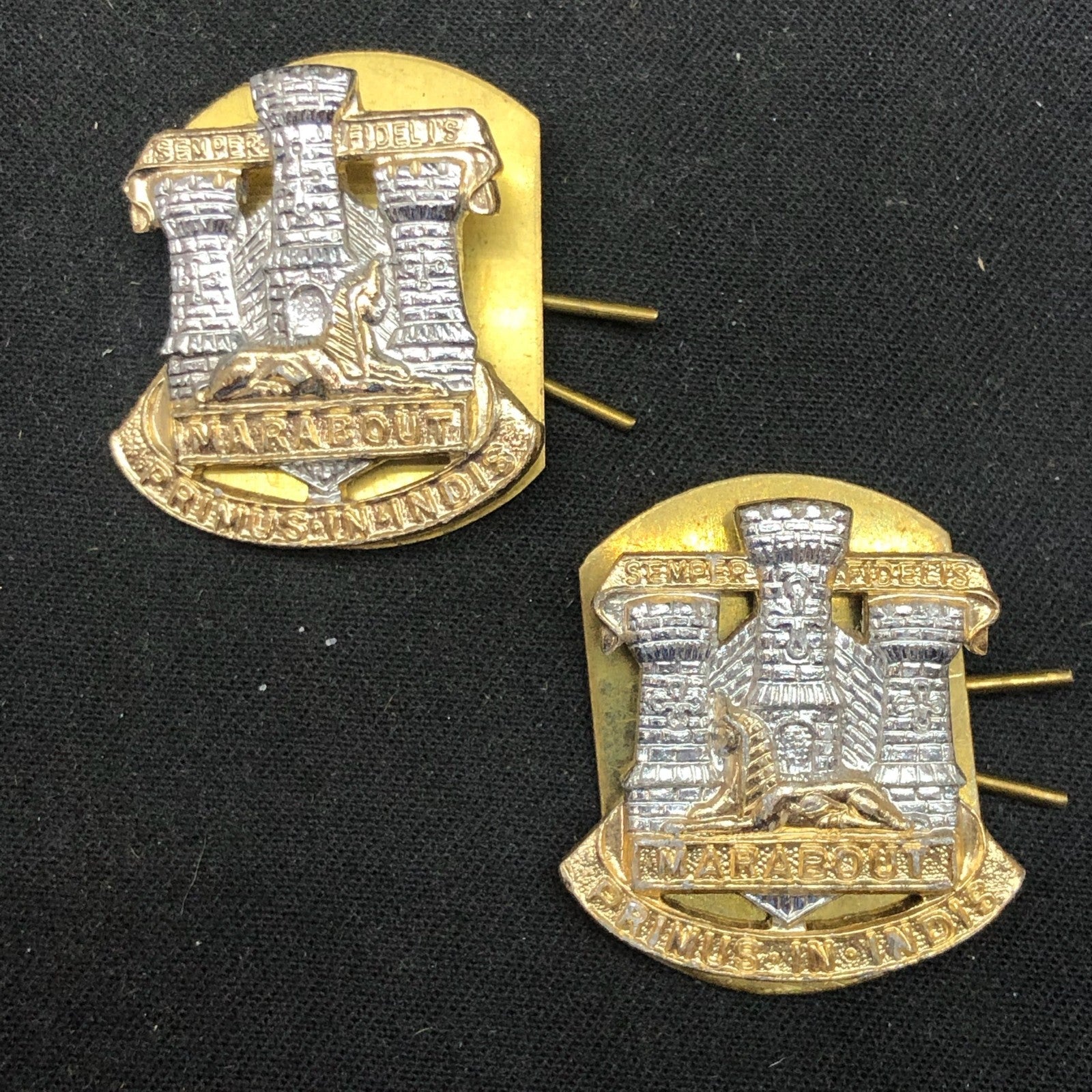 Original British Collar Badge Pair - Dorset Regiment - The Militaria Shop