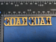 Load image into Gallery viewer, Original Pair of WW2 Brass British Army Shoulder Titlea RAOC Army Ordnance Corps
