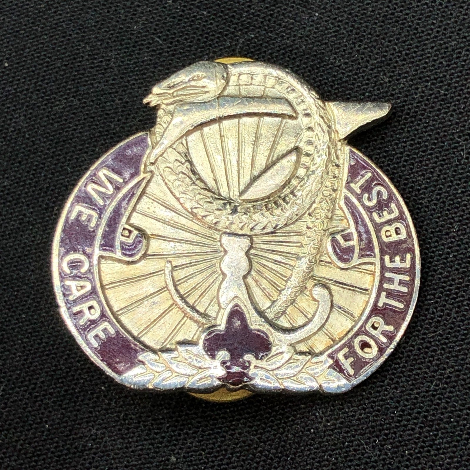Vintage Enamel Pin - US Army 97th General Hospital Crest DI/DUI CB Badge - The Militaria Shop