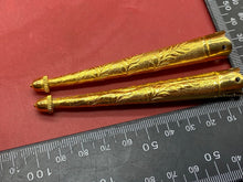 Load image into Gallery viewer, Original Army Officers Dress Uniform Aguilette Tips - Gilt Washed &amp; Unused Pair
