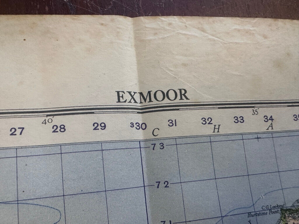 Original WW2 British Army GSGS OS Map of England & Wales - Exmoor - The Militaria Shop