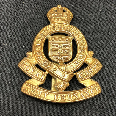 Original WW2 British Army Cap Badge - Royal Army Ordnance Corps - The Militaria Shop