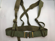 Load image into Gallery viewer, Original WW2 British Army 37 Pattern Belt &amp; Shoulder Straps Set - 38&quot; Waist
