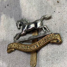 Load image into Gallery viewer, Original WW2 British Army Cap Badge - 3rd The King&#39;s Own Hussars
