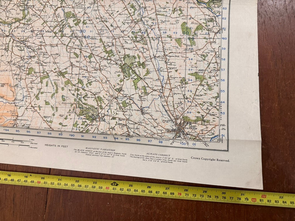 Original WW2 British Army GSGS OS Map of Great Britain - Carlisle - The Militaria Shop