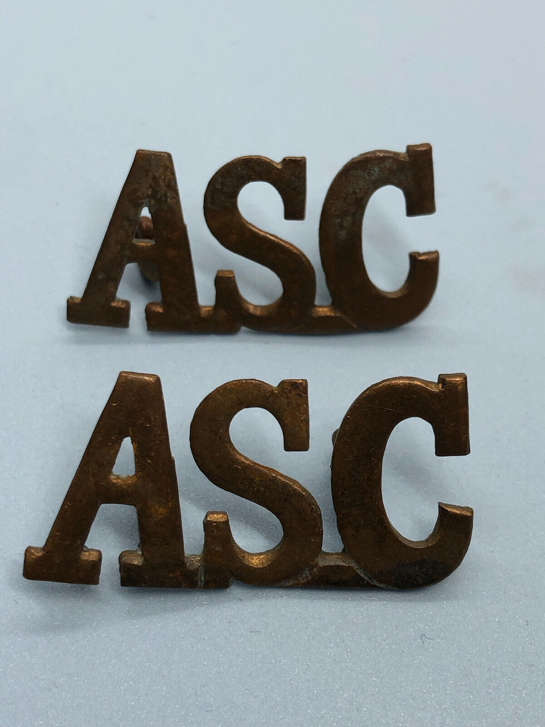 Original WW1 British Army Service Corps (A.S.C.) Shoulder Titles