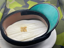 Load image into Gallery viewer, Vintage British Royal Navy White Peaked Cap - Size 59cm - The Militaria Shop
