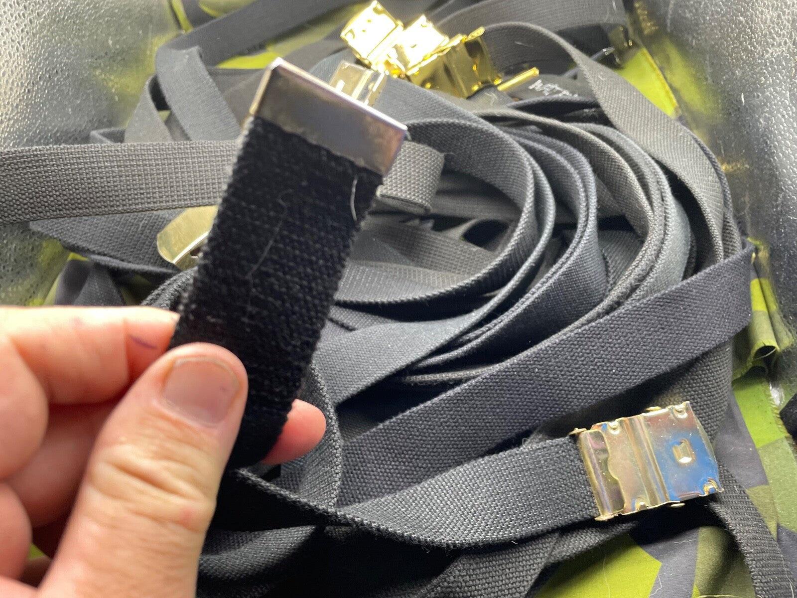1 x Original British Royal Navy Working Belt with Brass Buckle - 30mm x 100cm - The Militaria Shop
