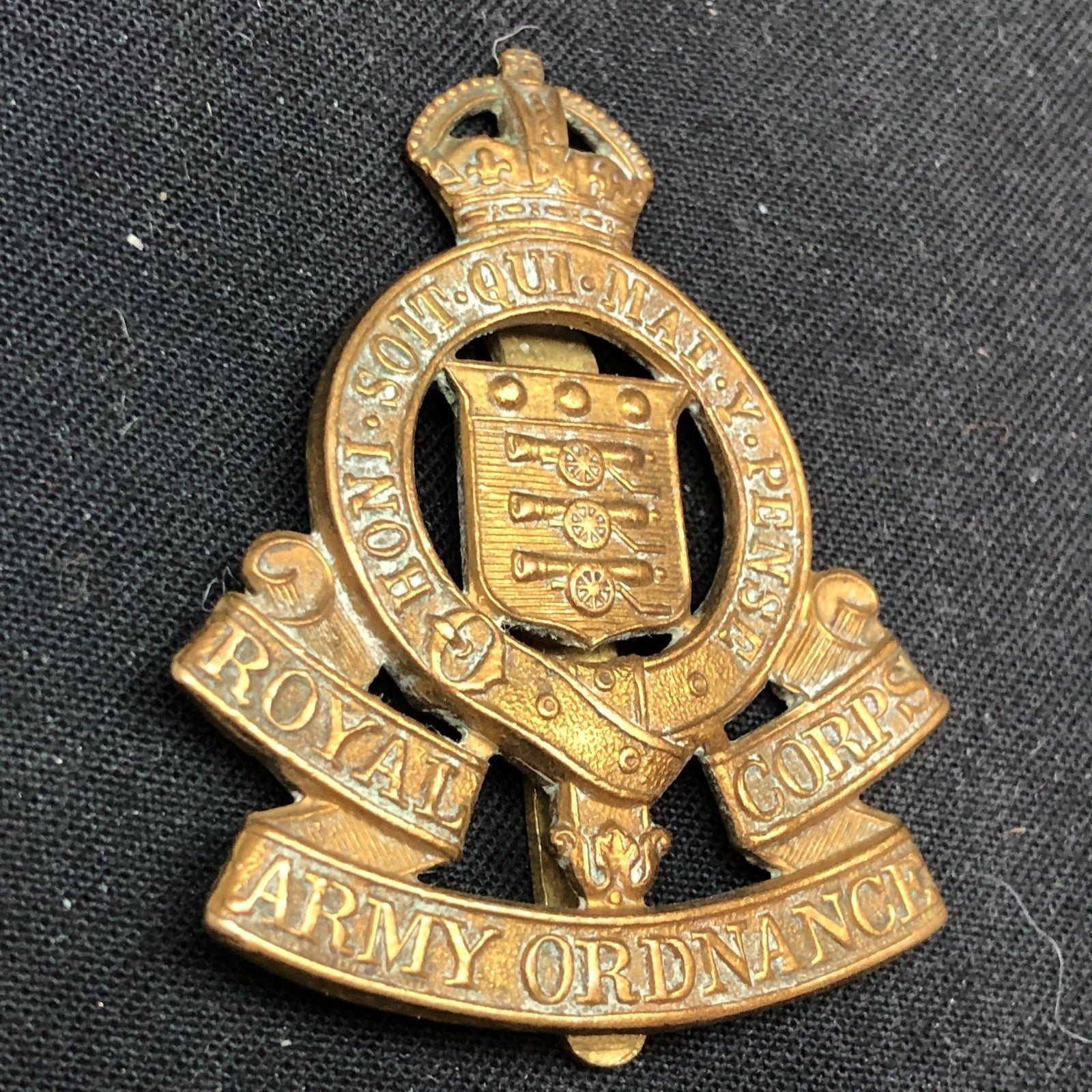 Original WW2 British Army Cap Badge - Royal Army Ordnance Corps - The Militaria Shop