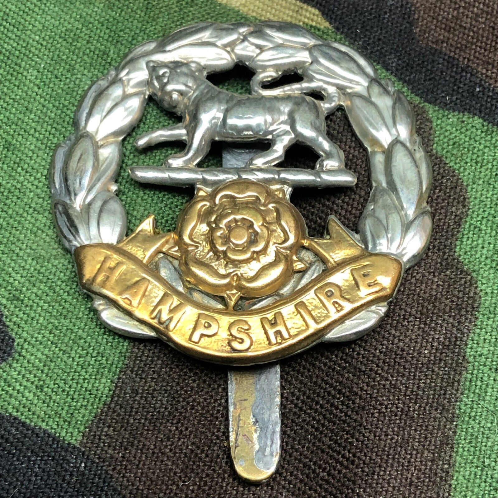 Original WW2 British Army Hampshire Regiment Cap Badge - The Militaria Shop
