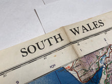 Lade das Bild in den Galerie-Viewer, Original WW2 British Army / RAF Map Showing RAF Bases - South Wales
