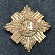 Load image into Gallery viewer, British Army Brass Cap Badge - 74th Highland Light Infantry - The Militaria Shop
