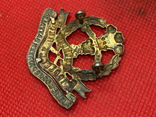Load image into Gallery viewer, Original British Army WW1 Middlesex Regiment Public Works Pioneer Btn Cap Badge
