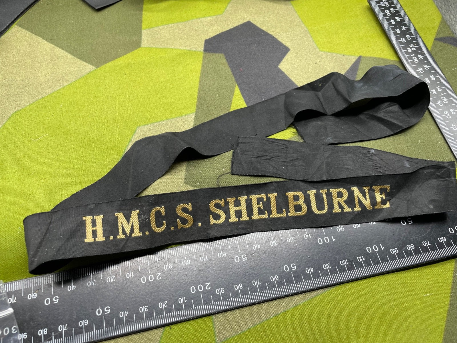 Original British Royal Navy HMCS Shelburne - Cap Tally - The Militaria Shop