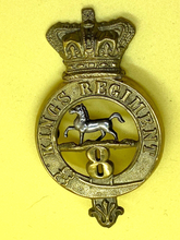 Load image into Gallery viewer, Original British Army - Victorian 8th King&#39;s Regiment of Foot Glengarry Badge
