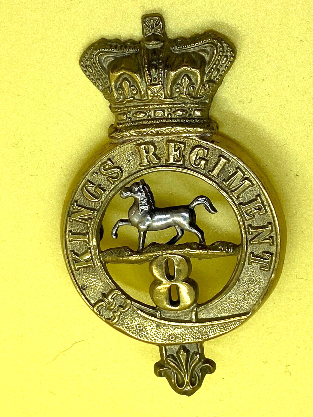 Original British Army - Victorian 8th King's Regiment of Foot Glengarry Badge