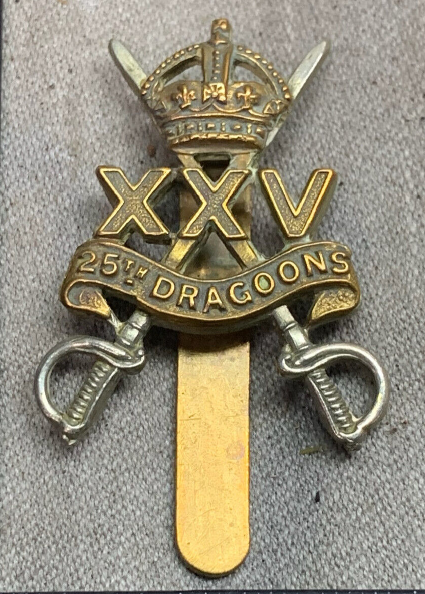 Original WW2 British Army 25th Dragoons Cap Badge