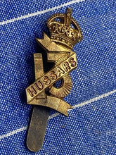 Load image into Gallery viewer, Original WW1 / WW2 British Army 13th Hussars Regiment Cap Badge
