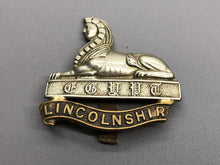 Load image into Gallery viewer, Original WW1 British Army Lincolnshire Regiment Cap Badge
