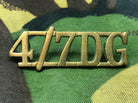 Genuine British Army WW2 Brass Shoulder Title - 4th/7th Dragoon Guards - The Militaria Shop