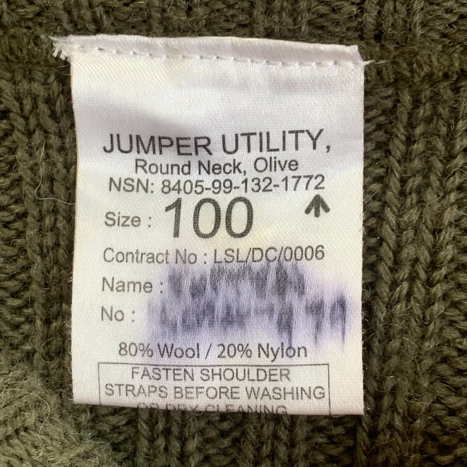 Vintage British Army OD Olive Green Pull Over Commando Jumper Wool - Size 100cm - The Militaria Shop