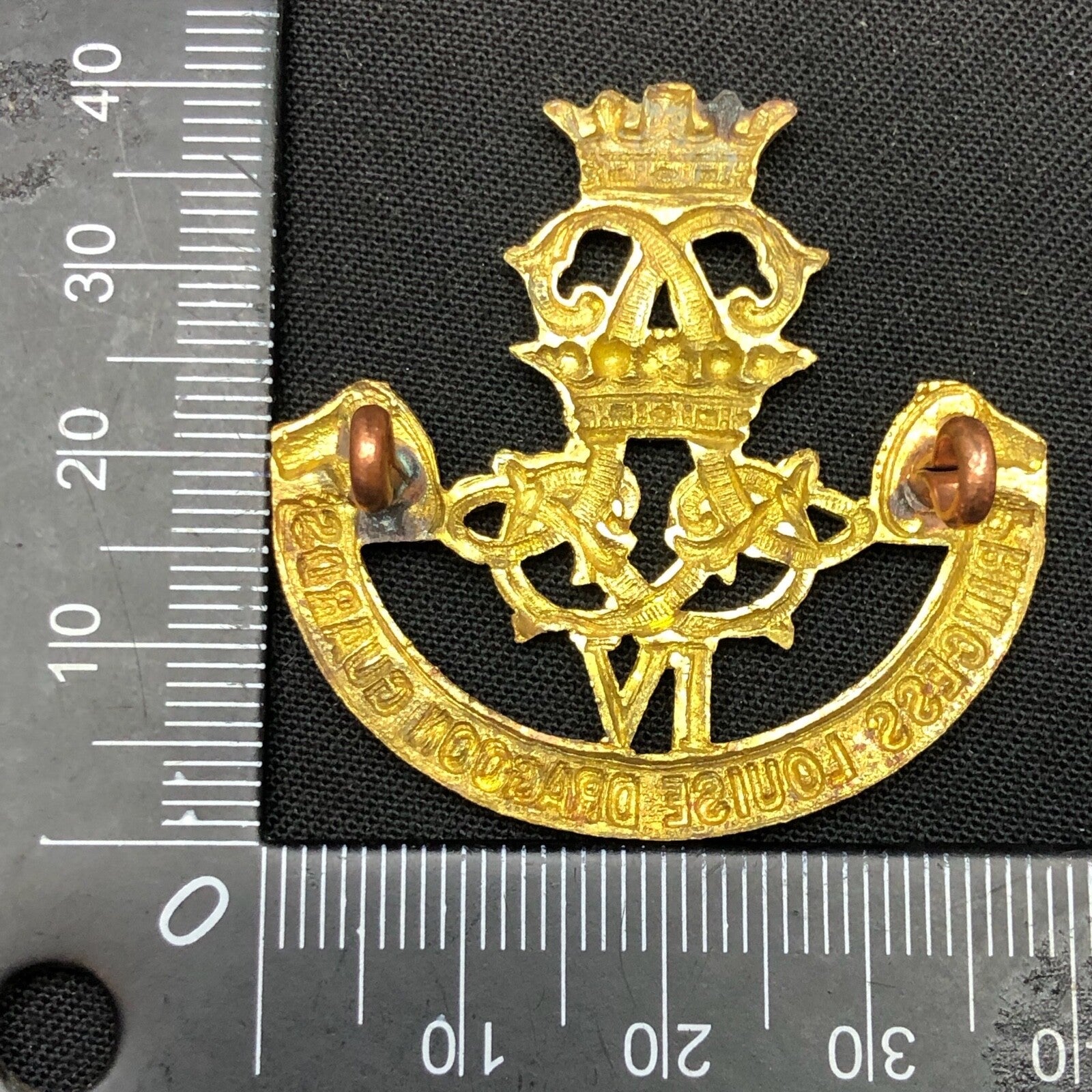 Original British Army WW1 / WW2 Princess Louise Dragoon Guards Cap Badge - The Militaria Shop