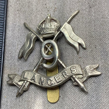 Charger l&#39;image dans la galerie, Original WW2 British Army 9th Queen&#39;s Royal Lancers Cap Badge
