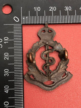 Load image into Gallery viewer, Original WW2 British Army Royal Army Medical Corps RAMC Bronze Cap Badge
