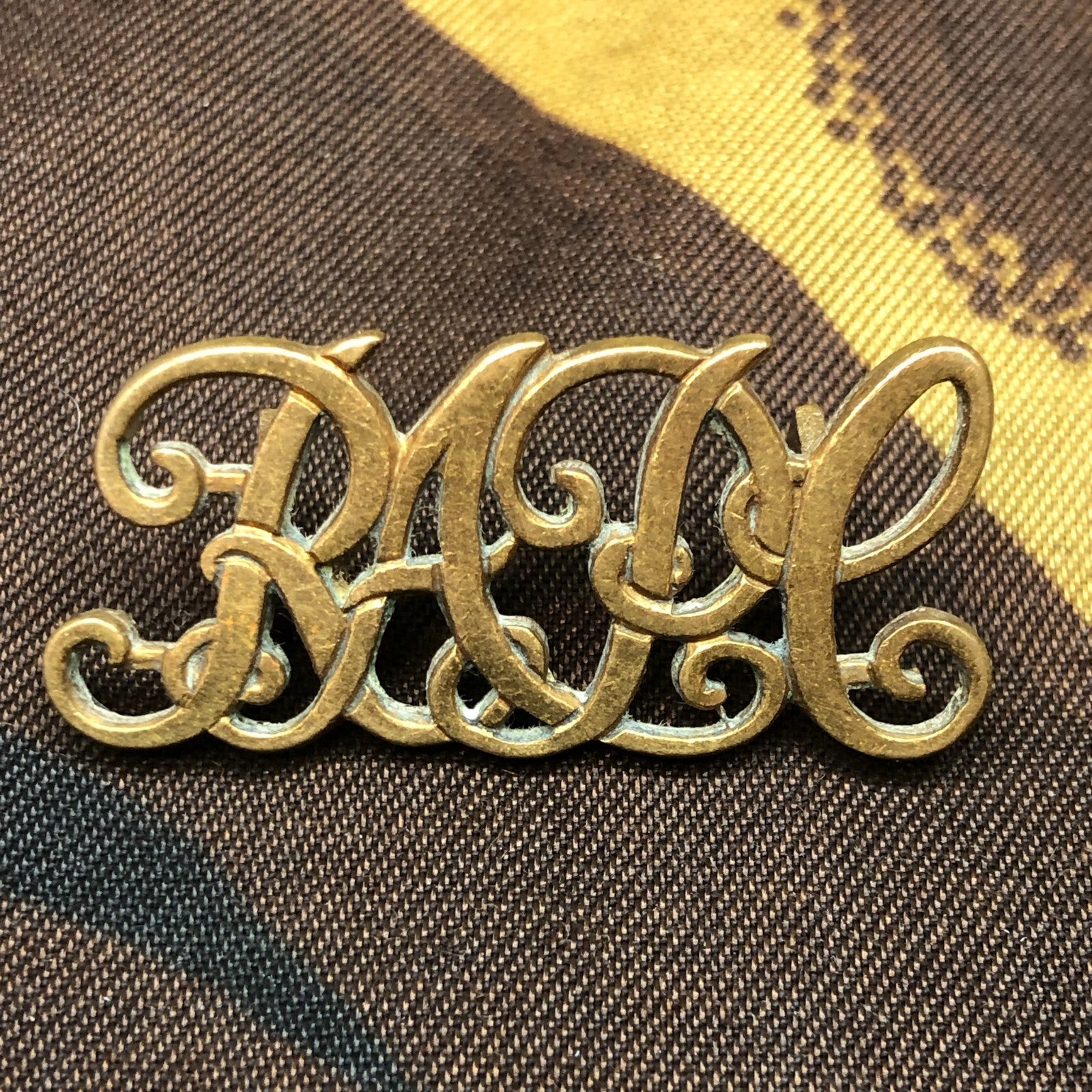 Genuine British Army WW1 Brass Shoulder Title - Royal Army Pay Corps RAPC - The Militaria Shop