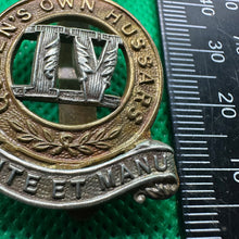 Load image into Gallery viewer, Original British Army Queen&#39;s Own Hussars Regiment Cap Badge - The Militaria Shop
