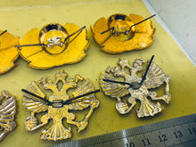 Load image into Gallery viewer, 6 Original Soviet Union USSR Cap Badges with Rear Fixing Pins - Group Lot
