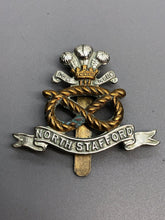 Load image into Gallery viewer, Original WW2 British Army North Stafford Regiment Cap Badge
