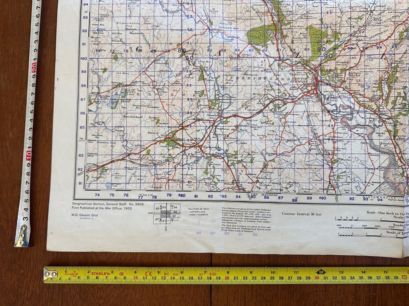 Original WW2 British Army GSGS Map of Scotland - Newton Stewart - The Militaria Shop