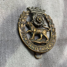 Load image into Gallery viewer, Original WW2 British Army York and Lancaster Regiment Cap Badge
