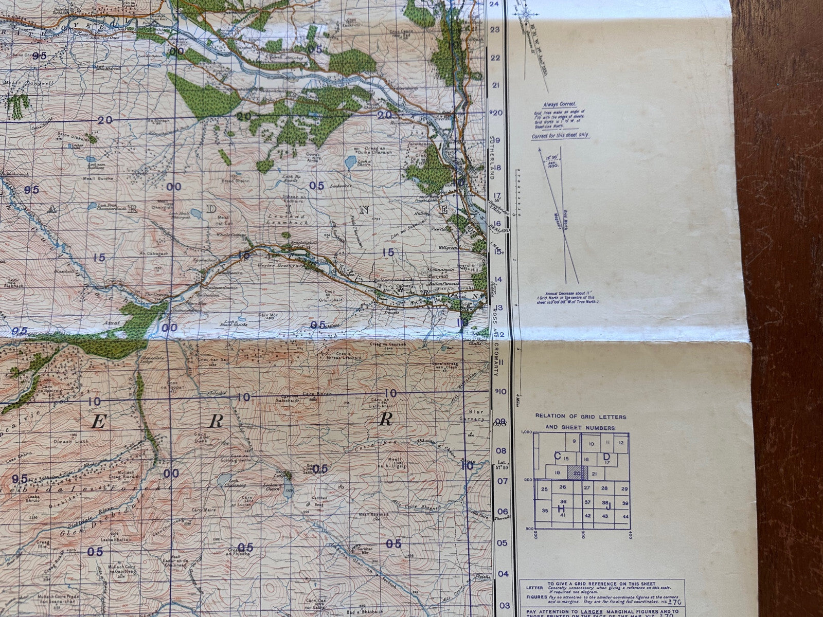 Original WW2 British Army GSGS Map of Scotland - Strath Oykell - The Militaria Shop
