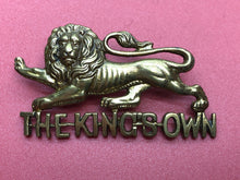 Load image into Gallery viewer, Original WW2 British Army Kings Crown Cap Badge - The Kings Own
