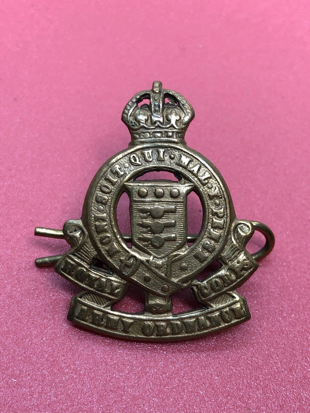 Original WW2 British Army Cap Badge - RAOC Royal Army Ordinance Corps