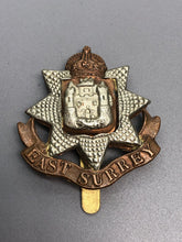 Charger l&#39;image dans la galerie, Original WW2 British Army East Surrey Regiment Cap Badge
