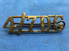 Load image into Gallery viewer, Original WW2 British Army 4th/7th Dragoon Guards Brass Shoulder Title
