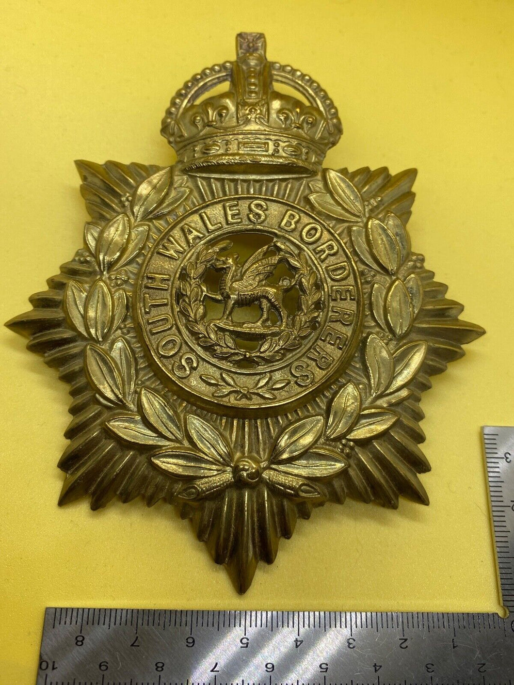 Original British Army - South Wales Borderer's Helmet Plate