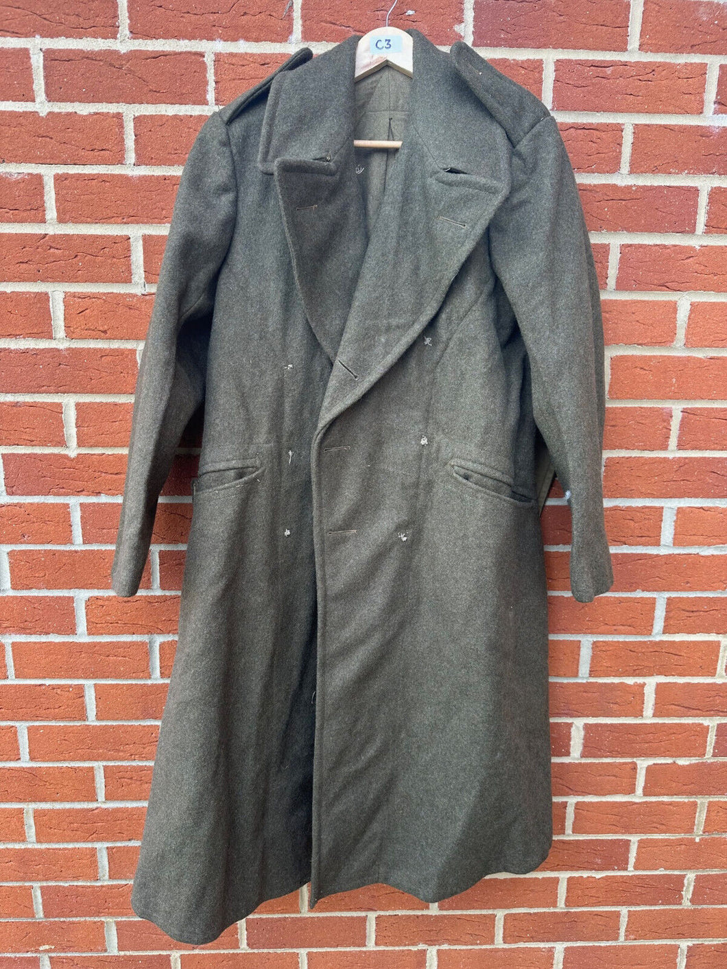 Original WW2 British Army Dismounted Greatcoat - 1940 Pattern - 1945 Dated - 39