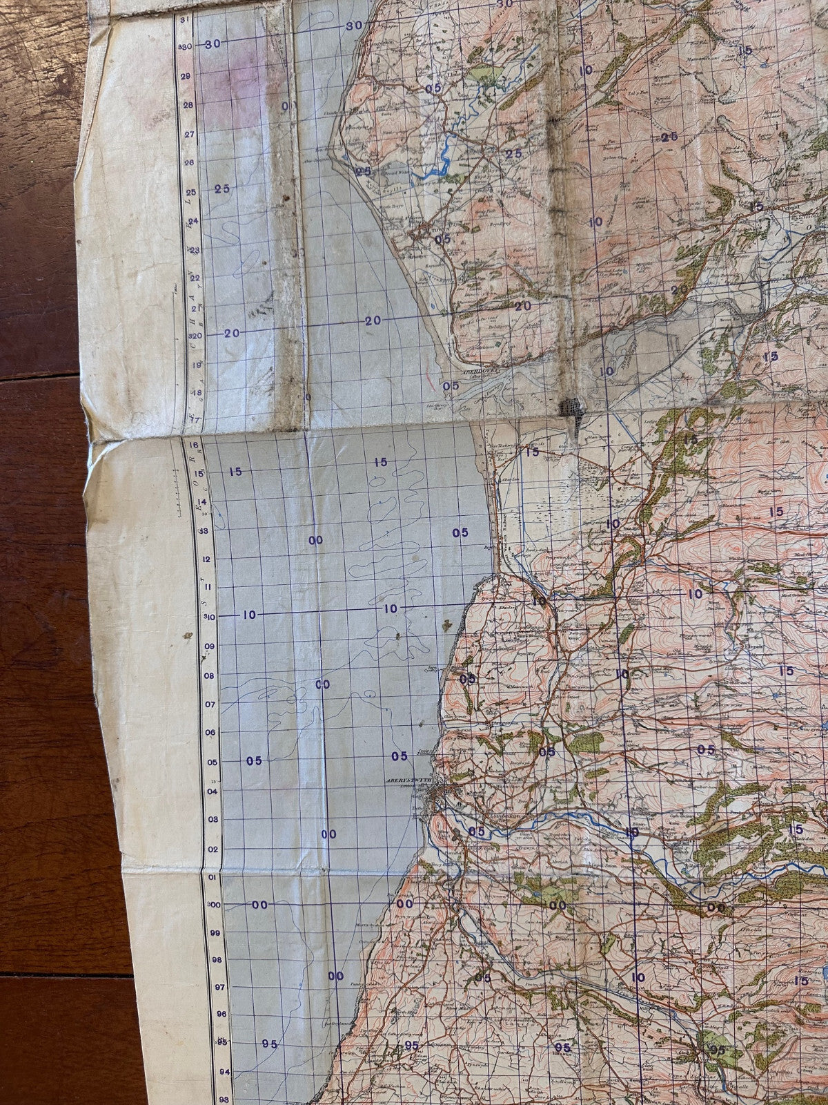 Original WW2 British Army GSGS OS Map Great Britain - Barmouth & Aberystwyth - The Militaria Shop