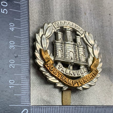 Load image into Gallery viewer, Original WW2 Northamptonshire Regiment British Army Cap Badge
