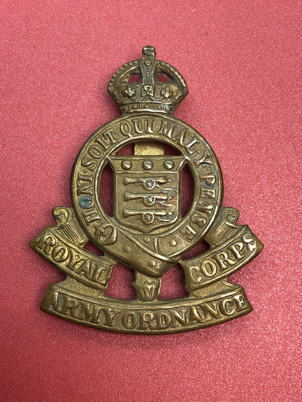 Original WW2 British Army Cap Badge - RAOC Royal Army Ordnance Corps
